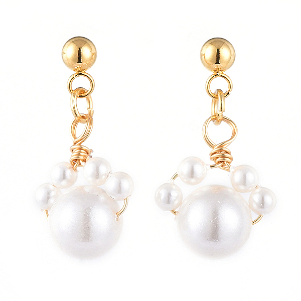 PandaHall Shell Pearl Dangle Stud Earrings, with 304 Stainless Steel Stud Earring Findings and Brass Ear Nuts, Dog Paw Prints, White, 24mm...
PandaHall Shell Pearl Dangle Stud Earrings, with 304 Stainless Steel Stud Earring Findings and Brass Ear Nuts, Dog Paw Prints, White, 24mm...