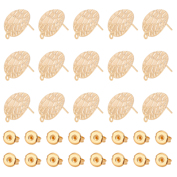PandaHall Unicraftale 16Pcs Brass Stud Earrings Findings, with Horizontal Loops & 16Pcs Friction Ear Nuts, Texture Flat Round, Real 18K Gold...
PandaHall Unicraftale 16Pcs Brass Stud Earrings Findings, with Horizontal Loops & 16Pcs Friction Ear Nuts, Texture Flat Round, Real 18K Gold...