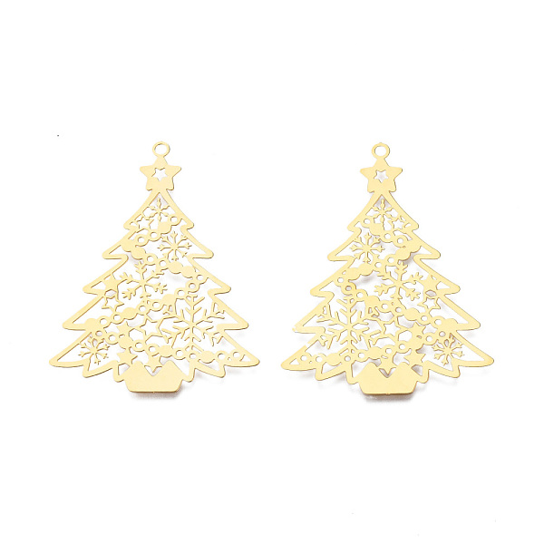 PandaHall 201 Stainless Steel Big Pendants, Etched Metal Embellishments, Christmas Tree, Real 18K Gold Plated, 53x39x0.3mm, Hole: 2mm 201...
PandaHall 201 Stainless Steel Big Pendants, Etched Metal Embellishments, Christmas Tree, Real 18K Gold Plated, 53x39x0.3mm, Hole: 2mm 201...