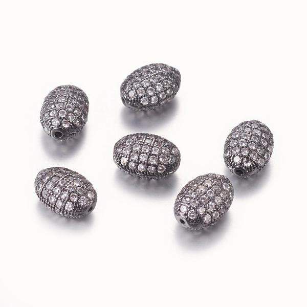 PandaHall Brass Micro Pave Cubic Zirconia Beads, Oval, Gunmetal, 10x7x5.5mm, Hole: 1mm Brass+Cubic Zirconia Oval
PandaHall Brass Micro Pave Cubic Zirconia Beads, Oval, Gunmetal, 10x7x5.5mm, Hole: 1mm Brass+Cubic Zirconia Oval
