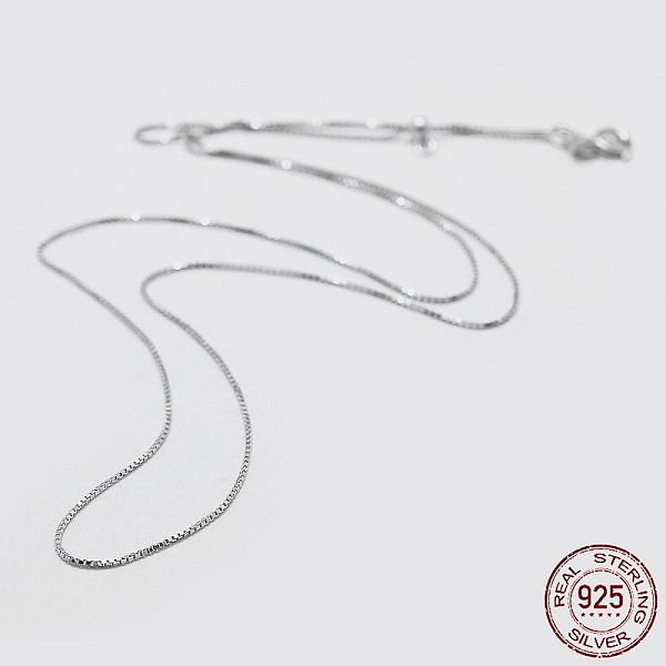 PandaHall Rhodium Plated 925 Sterling Silver Box Chain Necklaces, with Spring Ring Clasps, with 925 Stamp, Platinum, 18 inch(45cm), Hole...
PandaHall Rhodium Plated 925 Sterling Silver Box Chain Necklaces, with Spring Ring Clasps, with 925 Stamp, Platinum, 18 inch(45cm), Hole...