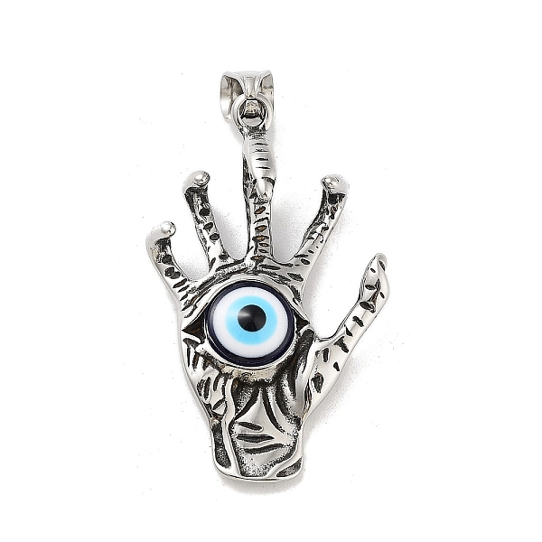 PandaHall 304 Stainless Steel Pendants, with Glass, Hand with Evil Eye Charm, Antique Silver, 47x29x10mm, Hole: 8x5mm 304 Stainless Steel...
PandaHall 304 Stainless Steel Pendants, with Glass, Hand with Evil Eye Charm, Antique Silver, 47x29x10mm, Hole: 8x5mm 304 Stainless Steel...