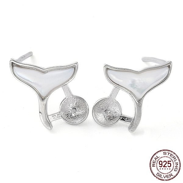 PandaHall Rhodium Plated 925 Sterling Silver Stud Earring Findings, with Shell & S925 Stamp, for Half Drilled Pearl Beads, Fishtail, Real...
PandaHall Rhodium Plated 925 Sterling Silver Stud Earring Findings, with Shell & S925 Stamp, for Half Drilled Pearl Beads, Fishtail, Real...