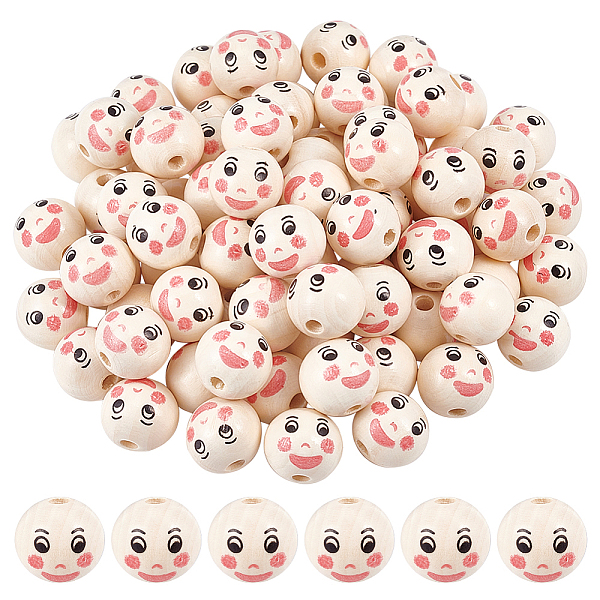 PandaHall 80Pcs Printed Wood European Beads, Large Hole Beads, Round with Smiling Face Pattern, Cerise, 19x17.5mm, Hole: 4~5mm Wood Round..., Red
PandaHall 80Pcs Printed Wood European Beads, Large Hole Beads, Round with Smiling Face Pattern, Cerise, 19x17.5mm, Hole: 4~5mm Wood Round..., Red