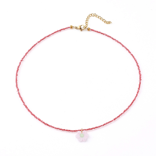PandaHall Glass Seed Beads Pendant Necklaces, with 304 Stainless Steel Lobster Claw Clasps, Flower, Golden, Crimson, 14.80 inch(37.6cm)..., Pink
PandaHall Glass Seed Beads Pendant Necklaces, with 304 Stainless Steel Lobster Claw Clasps, Flower, Golden, Crimson, 14.80 inch(37.6cm)..., Pink