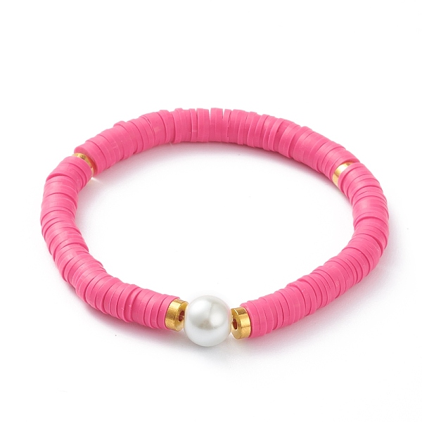PandaHall Handmade Polymer Clay Heishi Beads Stretch Bracelets, with Brass Spacer Beads and Round Glass Pearl Beads, Camellia, Inner..., Pink
PandaHall Handmade Polymer Clay Heishi Beads Stretch Bracelets, with Brass Spacer Beads and Round Glass Pearl Beads, Camellia, Inner..., Pink