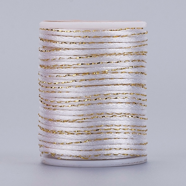 PandaHall Polyester Cord, with Gold Metallic Cord, Chinese Knotting Cord, White, 1.5mm, about 4.37 yards(4m)/roll Polyester White
PandaHall Polyester Cord, with Gold Metallic Cord, Chinese Knotting Cord, White, 1.5mm, about 4.37 yards(4m)/roll Polyester White