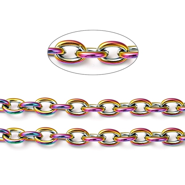 PandaHall Ion Plating(IP) 304 Stainless Steel Cable Chains, with Spool, Unweled, Rainbow Color, 8x6x1.5mm, about 32.8 Feet(10m)/roll 304...
PandaHall Ion Plating(IP) 304 Stainless Steel Cable Chains, with Spool, Unweled, Rainbow Color, 8x6x1.5mm, about 32.8 Feet(10m)/roll 304...