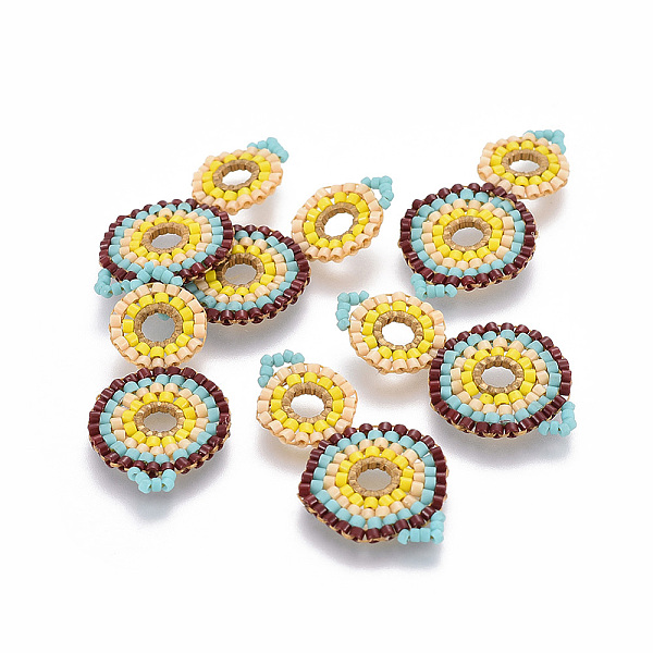 PandaHall MIYUKI & TOHO Handmade Japanese Seed Beads Links, Loom Pattern, Cucurbit, Colorful, 32~33x17x1.5~2mm, Hole: 2mm Glass Vegetables
PandaHall MIYUKI & TOHO Handmade Japanese Seed Beads Links, Loom Pattern, Cucurbit, Colorful, 32~33x17x1.5~2mm, Hole: 2mm Glass Vegetables