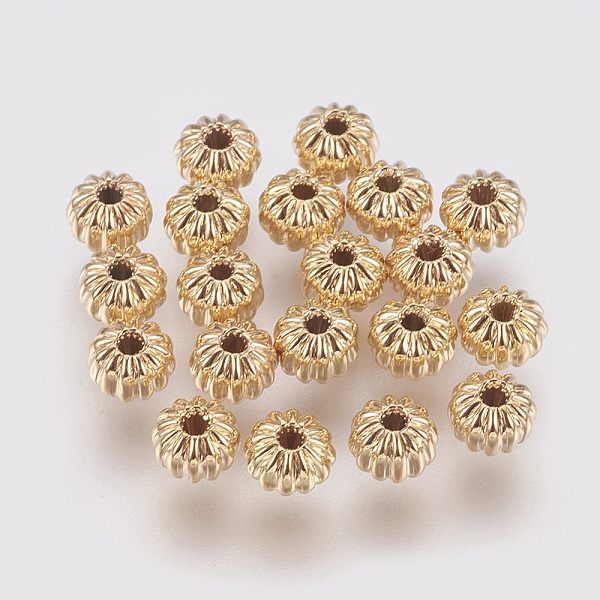 PandaHall Brass Corrugated Beads, Rondelle, Nickel Free, Real 18K Gold Plated, 4x3mm, Hole: 1mm Brass Rondelle
PandaHall Brass Corrugated Beads, Rondelle, Nickel Free, Real 18K Gold Plated, 4x3mm, Hole: 1mm Brass Rondelle