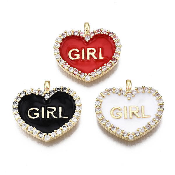 PandaHall Brass Micro Pave Clear Cubic Zirconia Pendants, with Enamel, Nickel Free, Real 16K Gold Plated, Heart with Word Girl, Mixed Color..., Multicolor
PandaHall Brass Micro Pave Clear Cubic Zirconia Pendants, with Enamel, Nickel Free, Real 16K Gold Plated, Heart with Word Girl, Mixed Color..., Multicolor