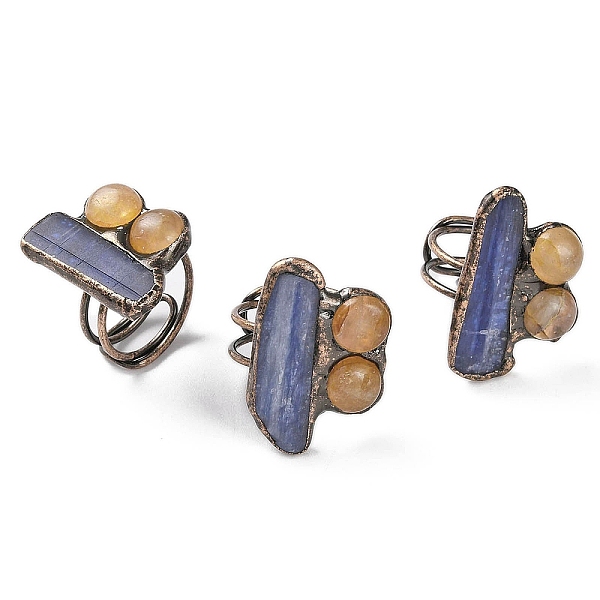 PandaHall Rectangle & Round Natural Kyanite & Yellow Hematoid Quartz/Golden Healer Quartz Adjustable Rings, Red Copper Tone Brass Ring for...
PandaHall Rectangle & Round Natural Kyanite & Yellow Hematoid Quartz/Golden Healer Quartz Adjustable Rings, Red Copper Tone Brass Ring for...