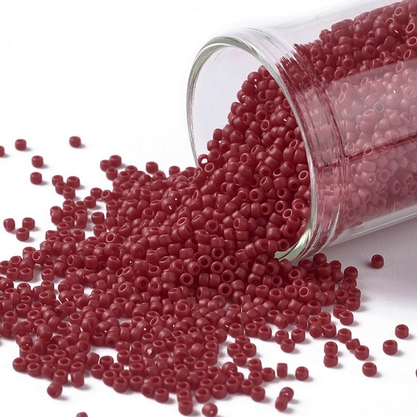 PandaHall TOHO Round Seed Beads, Japanese Seed Beads, (45F) Opaque Frost Pepper Red, 15/0, 1.5mm, Hole: 0.7mm, about 15000pcs/50g Glass Red
PandaHall TOHO Round Seed Beads, Japanese Seed Beads, (45F) Opaque Frost Pepper Red, 15/0, 1.5mm, Hole: 0.7mm, about 15000pcs/50g Glass Red