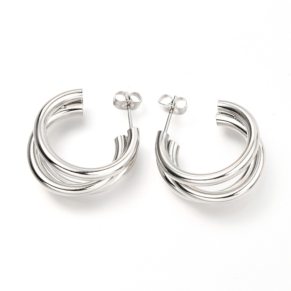 PandaHall 304 Stainless Steel Half Hoop Earrings, with Ear Nuts, Stainless Steel Color, 30x24x12~18mm, Pin: 0.8mm 304 Stainless Steel Letter
PandaHall 304 Stainless Steel Half Hoop Earrings, with Ear Nuts, Stainless Steel Color, 30x24x12~18mm, Pin: 0.8mm 304 Stainless Steel Letter