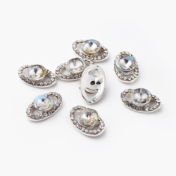 PandaHall Alloy Cabochons, Nail Art Decoration Accessories, with K9 Glass Rhinestones, Oval, Platinum, Crystal AB, 13x8mm Alloy+Rhinestone..., Clear
PandaHall Alloy Cabochons, Nail Art Decoration Accessories, with K9 Glass Rhinestones, Oval, Platinum, Crystal AB, 13x8mm Alloy+Rhinestone..., Clear