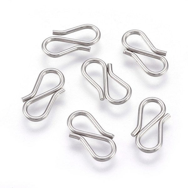 PandaHall 304 Stainless Steel S-Hook Clasps, Stainless Steel Color, 12.5x6x1mm 304 Stainless Steel
PandaHall 304 Stainless Steel S-Hook Clasps, Stainless Steel Color, 12.5x6x1mm 304 Stainless Steel