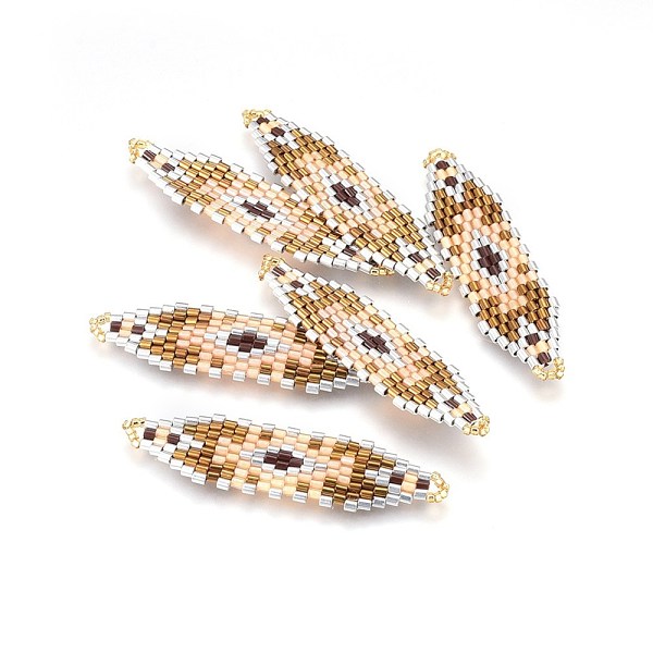 PandaHall MIYUKI & TOHO Handmade Japanese Seed Beads Links, Loom Pattern, Shuttle Shape, Colorful, 50~52x13~14x1.7mm, Hole: 1.5mm Glass...
PandaHall MIYUKI & TOHO Handmade Japanese Seed Beads Links, Loom Pattern, Shuttle Shape, Colorful, 50~52x13~14x1.7mm, Hole: 1.5mm Glass...