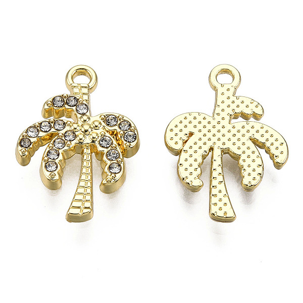 PandaHall Rack Plating Alloy Charms, with Crystal Rhinestone, Cadmium Free & Nickel Free & Lead Free, Coconut Tree, Light Gold, 18.5x13x2mm..., Clear
PandaHall Rack Plating Alloy Charms, with Crystal Rhinestone, Cadmium Free & Nickel Free & Lead Free, Coconut Tree, Light Gold, 18.5x13x2mm..., Clear