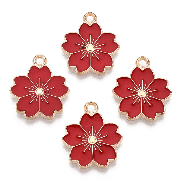 PandaHall Alloy Enamel Pendants, Sakura Flower, Light Gold, Red, 20.5x17.5x1.5mm, Hole: 2mm Alloy+Enamel Flower Red
PandaHall Alloy Enamel Pendants, Sakura Flower, Light Gold, Red, 20.5x17.5x1.5mm, Hole: 2mm Alloy+Enamel Flower Red