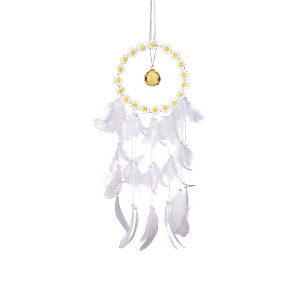 PandaHall Woven Web/Net with Feather Pendant Decorations, Glass Teardrop Charm for Home Outdoor Garden Hanging Decorations, White, 600x160mm...
PandaHall Woven Web/Net with Feather Pendant Decorations, Glass Teardrop Charm for Home Outdoor Garden Hanging Decorations, White, 600x160mm...
