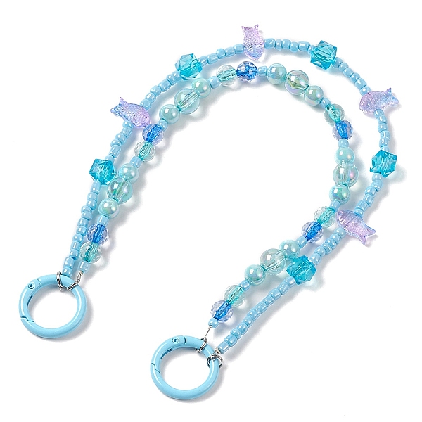 PandaHall Acrylic Fish Beaded Mobile Straps, Multifunctional Chain, with Alloy Spring Gate Ring and Glass Beads, Light Sky Blue, 32cm...
PandaHall Acrylic Fish Beaded Mobile Straps, Multifunctional Chain, with Alloy Spring Gate Ring and Glass Beads, Light Sky Blue, 32cm...