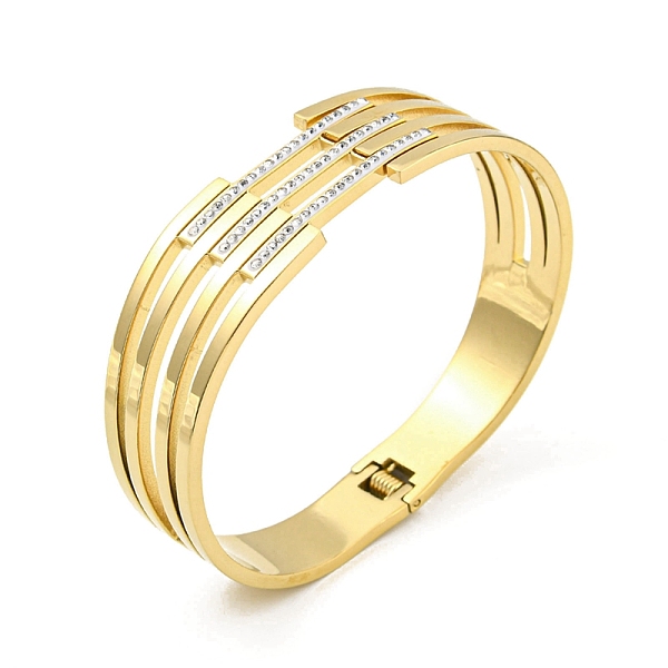 PandaHall 304 Stainless Steel Pave Crystal Rhinestone Hollow Out Hinged Bangles for Women, Golden, 3/8~3/4 inch(1.1~1.9cm), Inner Diameter..., Clear
PandaHall 304 Stainless Steel Pave Crystal Rhinestone Hollow Out Hinged Bangles for Women, Golden, 3/8~3/4 inch(1.1~1.9cm), Inner Diameter..., Clear