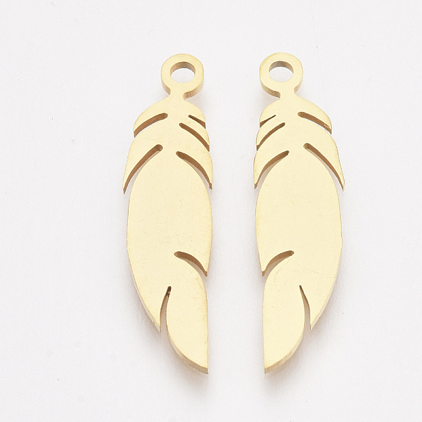 PandaHall 201 Stainless Steel Pendants, Feather, Golden, 25x6x1mm, Hole: 1.6mm 201 Stainless Steel Feather
PandaHall 201 Stainless Steel Pendants, Feather, Golden, 25x6x1mm, Hole: 1.6mm 201 Stainless Steel Feather