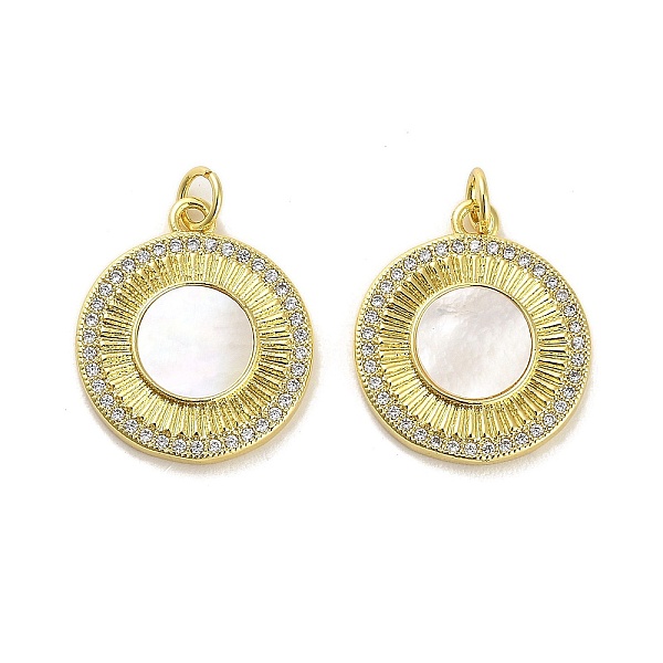 PandaHall Brass Micro Pave Clear Cubic Zirconia Pendants, with Shell, Jump Rings, Real 18K Gold Plated, Round, 21x18x3mm, Hole: 3.5mm...
PandaHall Brass Micro Pave Clear Cubic Zirconia Pendants, with Shell, Jump Rings, Real 18K Gold Plated, Round, 21x18x3mm, Hole: 3.5mm...