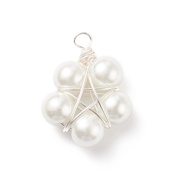 PandaHall Glass Pearl Pendants, with Copper Jewelry Wire, Flower, Silver, 32.5~33x25x9.5~10.5mm, Hole: 3.5mm Glass Flower White
PandaHall Glass Pearl Pendants, with Copper Jewelry Wire, Flower, Silver, 32.5~33x25x9.5~10.5mm, Hole: 3.5mm Glass Flower White