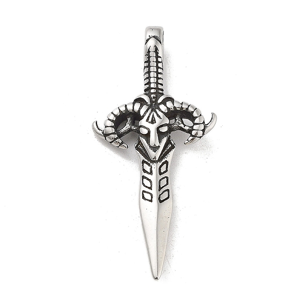 PandaHall 304 Stainless Steel Pendants, Antique Silver, Sword with Cattle, 48.5x22x6mm, Hole: 6.5x3.5mm 304 Stainless Steel Others
PandaHall 304 Stainless Steel Pendants, Antique Silver, Sword with Cattle, 48.5x22x6mm, Hole: 6.5x3.5mm 304 Stainless Steel Others
