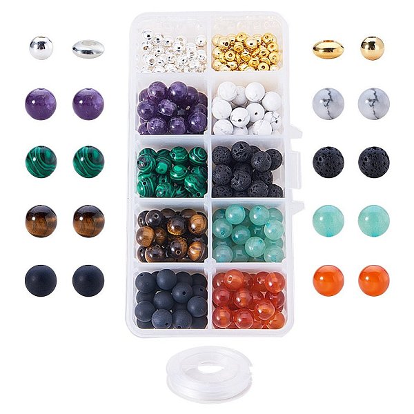PandaHall Natural Gemstone Beads, Brass Spacers Beads, with Strong Stretchy Beading Elastic Wire, Iron Big Eye Beading Needle, 8mm, Hole...
PandaHall Natural Gemstone Beads, Brass Spacers Beads, with Strong Stretchy Beading Elastic Wire, Iron Big Eye Beading Needle, 8mm, Hole...