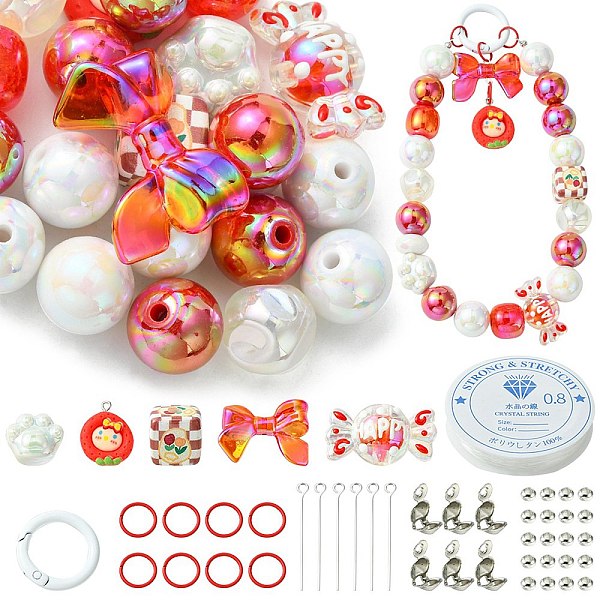 PandaHall DIY Cartoon Keychain Making Kit, Including Resin Pendants, Alloy Spring Gate Rings, Acrylic Beads, Bowknot & Candy & Strawberry..., Red
PandaHall DIY Cartoon Keychain Making Kit, Including Resin Pendants, Alloy Spring Gate Rings, Acrylic Beads, Bowknot & Candy & Strawberry..., Red