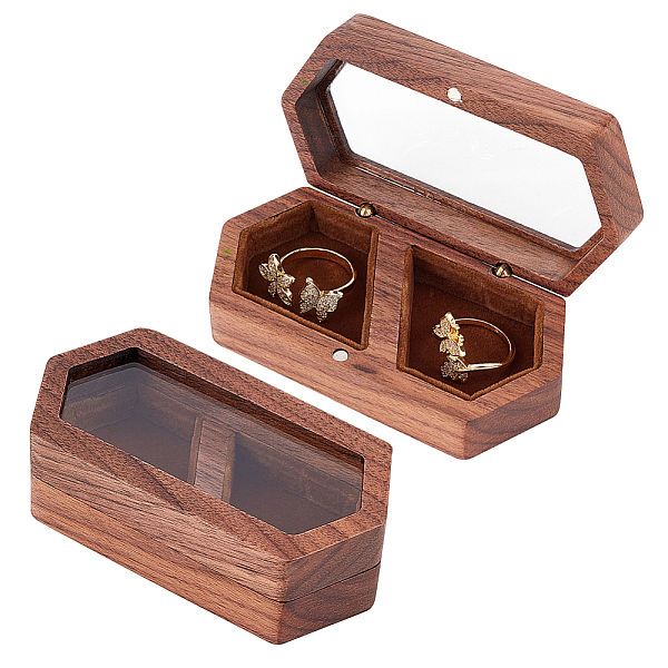 PandaHall 2-Slot Wooden Couple Rings Storage Boxes, Clear Window Wedding Ring Case, with Magnetic Clasps and Velvet Inside, Hexagon, Coconut...
PandaHall 2-Slot Wooden Couple Rings Storage Boxes, Clear Window Wedding Ring Case, with Magnetic Clasps and Velvet Inside, Hexagon, Coconut...