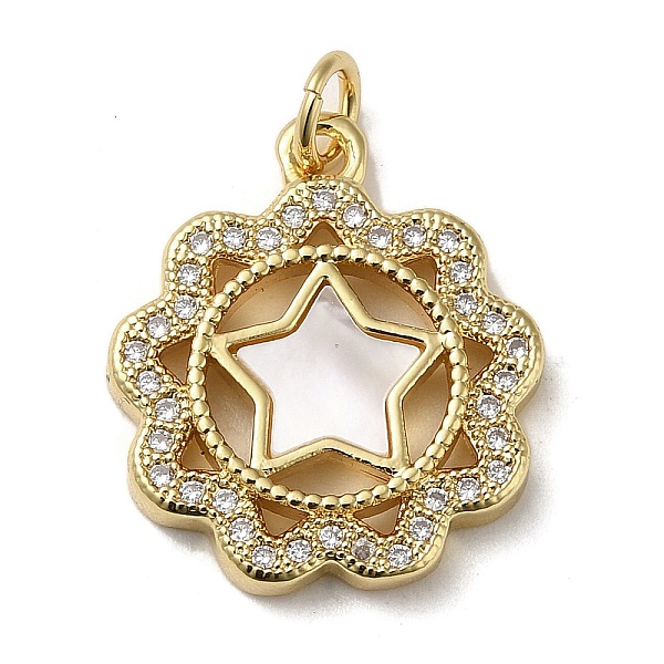 PandaHall Brass Micro Pave Cubic Zirconia Pendants, with Shell, Star, Real 18K Gold Plated, 18.5x17x3mm, Hole: 3.4mm Brass+Cubic..., Clear
PandaHall Brass Micro Pave Cubic Zirconia Pendants, with Shell, Star, Real 18K Gold Plated, 18.5x17x3mm, Hole: 3.4mm Brass+Cubic..., Clear