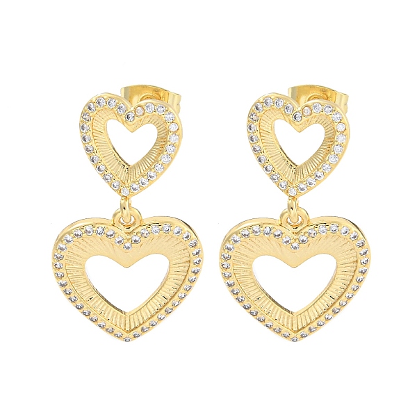 PandaHall Hollow Heart Brass Pave Clear Cubic Zirconia Dangle Earrings, Real 16K Gold Plated, 30.5x17mm Brass Heart Clear
PandaHall Hollow Heart Brass Pave Clear Cubic Zirconia Dangle Earrings, Real 16K Gold Plated, 30.5x17mm Brass Heart Clear
