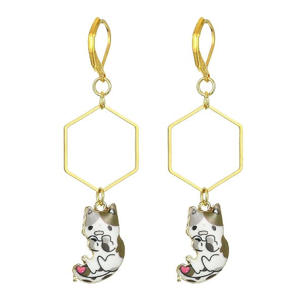 PandaHall Rack Plating Alloy Cat Dangle Leverback Dangle Earrings, Golden Brass Long Drop Earrings, White, 66x19.5mm Alloy Cat Shape White
PandaHall Rack Plating Alloy Cat Dangle Leverback Dangle Earrings, Golden Brass Long Drop Earrings, White, 66x19.5mm Alloy Cat Shape White