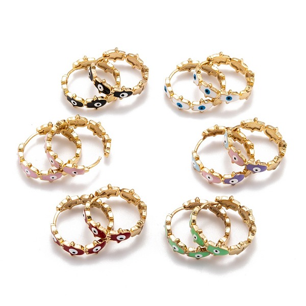PandaHall Brass Enamel Huggie Hoop Earrings, Long-Lasting Plated, Ring with Hamsa Hand, Golden, Mixed Color, 24x7mm, Pin: 1mm Brass Hamsa..., Multicolor
PandaHall Brass Enamel Huggie Hoop Earrings, Long-Lasting Plated, Ring with Hamsa Hand, Golden, Mixed Color, 24x7mm, Pin: 1mm Brass Hamsa..., Multicolor