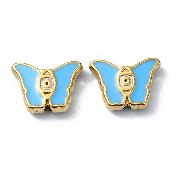 PandaHall Ion Plating(IP) 304 Stainless Steel Enamel Beads, Real 18K Gold Plated, Butterfly, Light Sky Blue, 10x13.5x3.5mm, Hole: 1.4mm...
PandaHall Ion Plating(IP) 304 Stainless Steel Enamel Beads, Real 18K Gold Plated, Butterfly, Light Sky Blue, 10x13.5x3.5mm, Hole: 1.4mm...