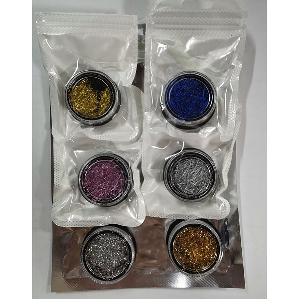 PandaHall Shiny Nail Art Decoration Accessories, with Tinsel Lines and Foil Chip Lines, Mixed Color, 6Boxes/set Plastic Others Multicolor
PandaHall Shiny Nail Art Decoration Accessories, with Tinsel Lines and Foil Chip Lines, Mixed Color, 6Boxes/set Plastic Others Multicolor