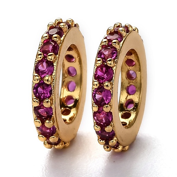PandaHall Brass Micro Pave Cubic Zirconia European Beads, Long-Lasting Plated, Real 18K Gold Plated, Large Hole Beads, Ring, Purple...
PandaHall Brass Micro Pave Cubic Zirconia European Beads, Long-Lasting Plated, Real 18K Gold Plated, Large Hole Beads, Ring, Purple...