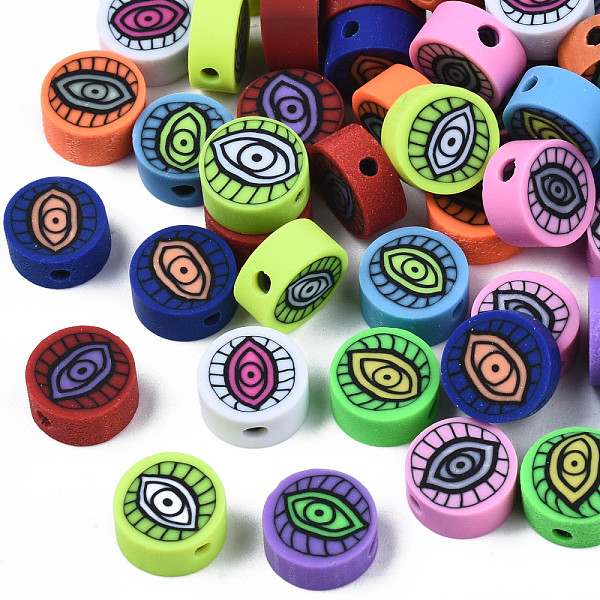 PandaHall Handmade Polymer Clay Beads, Flat Round, Mixed Color, 9~10x4~5mm, Hole: 1.8mm Polymer Clay Flat Round Multicolor
PandaHall Handmade Polymer Clay Beads, Flat Round, Mixed Color, 9~10x4~5mm, Hole: 1.8mm Polymer Clay Flat Round Multicolor