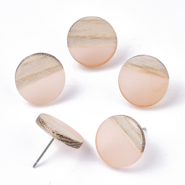 PandaHall Transparent Resin & Wood Stud Earrings, with 304 Stainless Steel Pin, Flat Round, PeachPuff, 15mm, Pin: 0.7mm Resin Flat Round..., Brown
PandaHall Transparent Resin & Wood Stud Earrings, with 304 Stainless Steel Pin, Flat Round, PeachPuff, 15mm, Pin: 0.7mm Resin Flat Round..., Brown