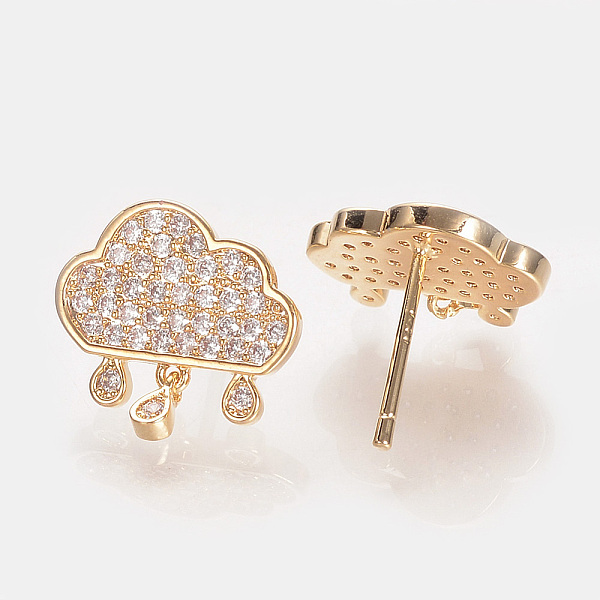 PandaHall Brass Cubic Zirconia Dangle Stud Earrings, Nickel Free, Real 18K Gold Plated, Cloud, 13x13mm, pin: 0.8mm Cubic Zirconia
PandaHall Brass Cubic Zirconia Dangle Stud Earrings, Nickel Free, Real 18K Gold Plated, Cloud, 13x13mm, pin: 0.8mm Cubic Zirconia
