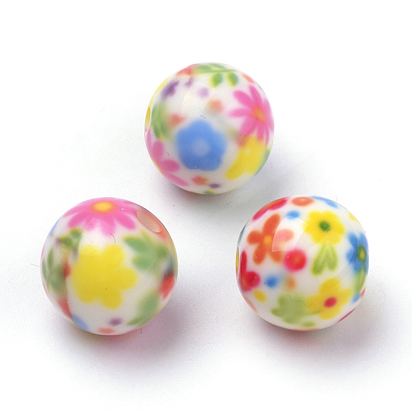 PandaHall Opaque Printed Acrylic Beads, Round with Flower Pattern, Colorful, 10x9.5mm, Hole: 2mm Acrylic Round
PandaHall Opaque Printed Acrylic Beads, Round with Flower Pattern, Colorful, 10x9.5mm, Hole: 2mm Acrylic Round