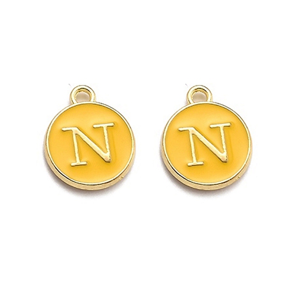 PandaHall Golden Plated Alloy Enamel Charms, Enamelled Sequins, Flat Round with Alphabet, Letter.N, Yellow, 14x12x2mm, Hole: 1.5mm...
PandaHall Golden Plated Alloy Enamel Charms, Enamelled Sequins, Flat Round with Alphabet, Letter.N, Yellow, 14x12x2mm, Hole: 1.5mm...