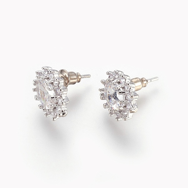 PandaHall Cubic Zirconia Stud Earrings, with Brass Findings, Oval, Clear, Platinum, 13x10.5x4mm, Pin: 0.8mm Cubic Zirconia Clear
PandaHall Cubic Zirconia Stud Earrings, with Brass Findings, Oval, Clear, Platinum, 13x10.5x4mm, Pin: 0.8mm Cubic Zirconia Clear