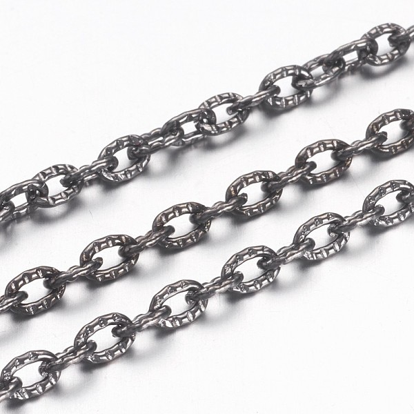 PandaHall Iron Textured Cable Chains, Unwelded, with Spool, Oval, Gunmetal, 4x3x1mm Iron
PandaHall Iron Textured Cable Chains, Unwelded, with Spool, Oval, Gunmetal, 4x3x1mm Iron