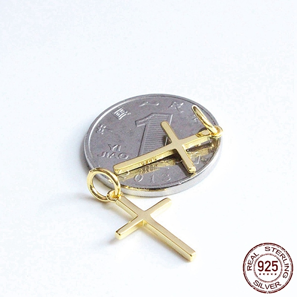 PandaHall Rack Plating 925 Sterling Silver Pendants, with Jump Rings & 925 Stamp, Cross Charms, Real 18K Gold Plated, 16x9.5x1.2mm, Hole...
PandaHall Rack Plating 925 Sterling Silver Pendants, with Jump Rings & 925 Stamp, Cross Charms, Real 18K Gold Plated, 16x9.5x1.2mm, Hole...