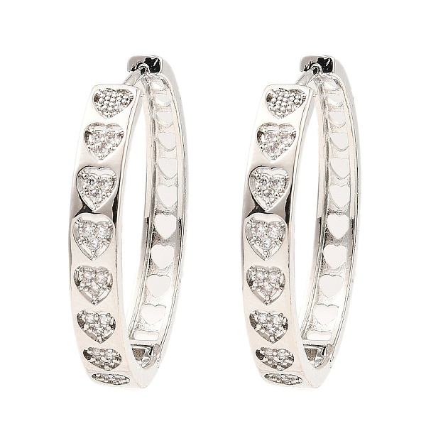 PandaHall Brass Micro Pave Cubic Zirconia Hoop Earrings, Heart, Platinum, 33.5x5mm Cubic Zirconia Heart Clear
PandaHall Brass Micro Pave Cubic Zirconia Hoop Earrings, Heart, Platinum, 33.5x5mm Cubic Zirconia Heart Clear