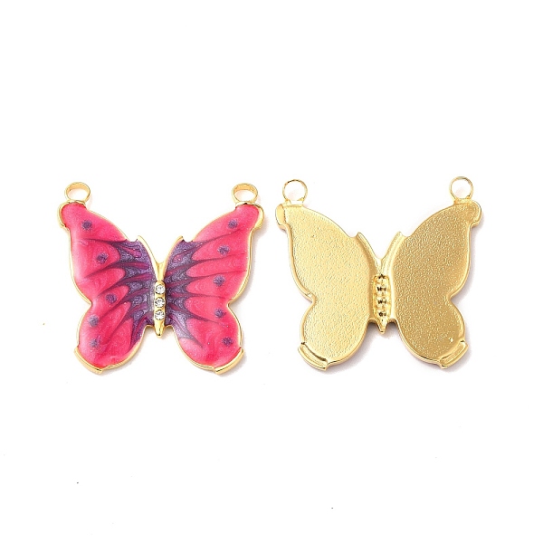PandaHall 304 Stainless Steel Pave Crystal Rhinestone Pendants, with Enamel, Butterfly Charms, Real 18K Gold Plated, Deep Pink, 24x25x2mm..., Clear
PandaHall 304 Stainless Steel Pave Crystal Rhinestone Pendants, with Enamel, Butterfly Charms, Real 18K Gold Plated, Deep Pink, 24x25x2mm..., Clear